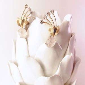 Vintage Van Del faux opal earrings